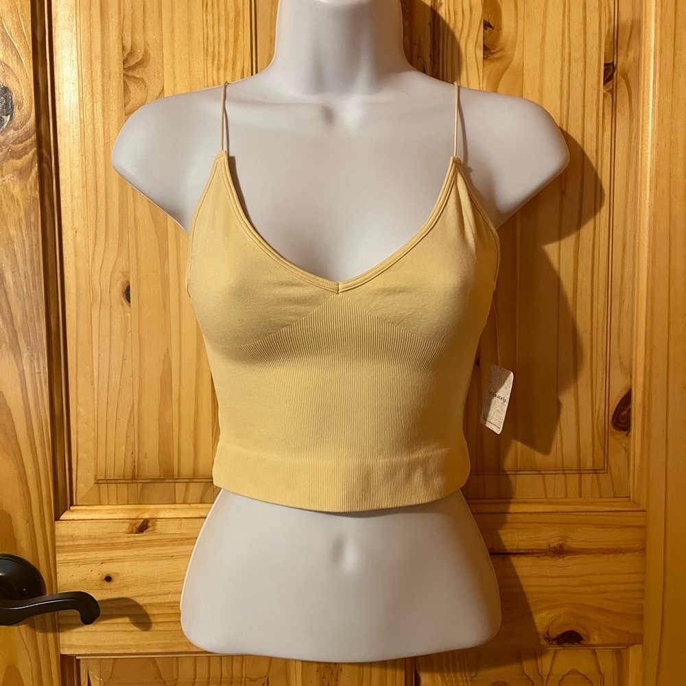 Free People Light Yellow Camisole Top